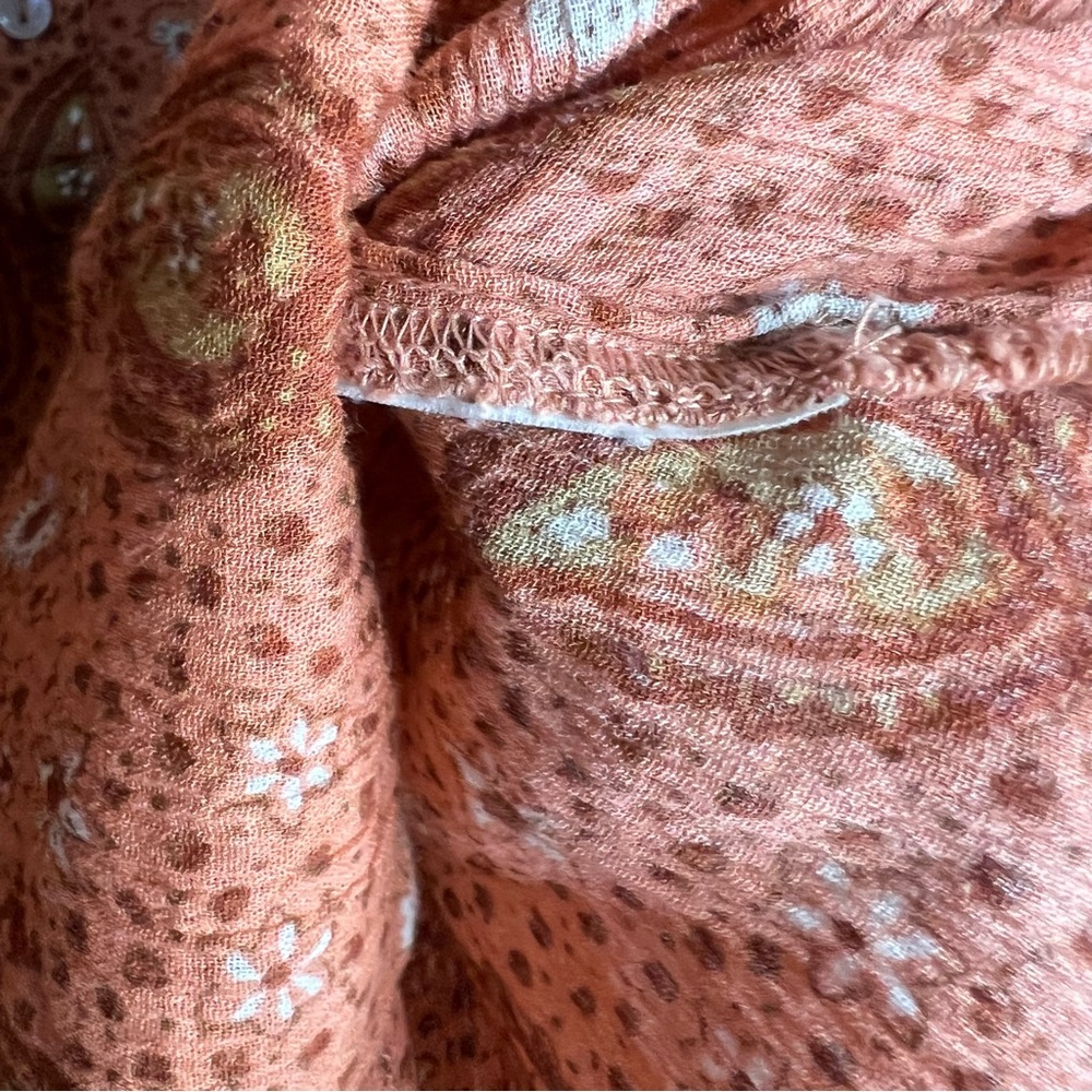 Carve‎ Designs Dylan Gauze Paisley Orange Long Sleeve Boho Top - Picture 8 of 9
